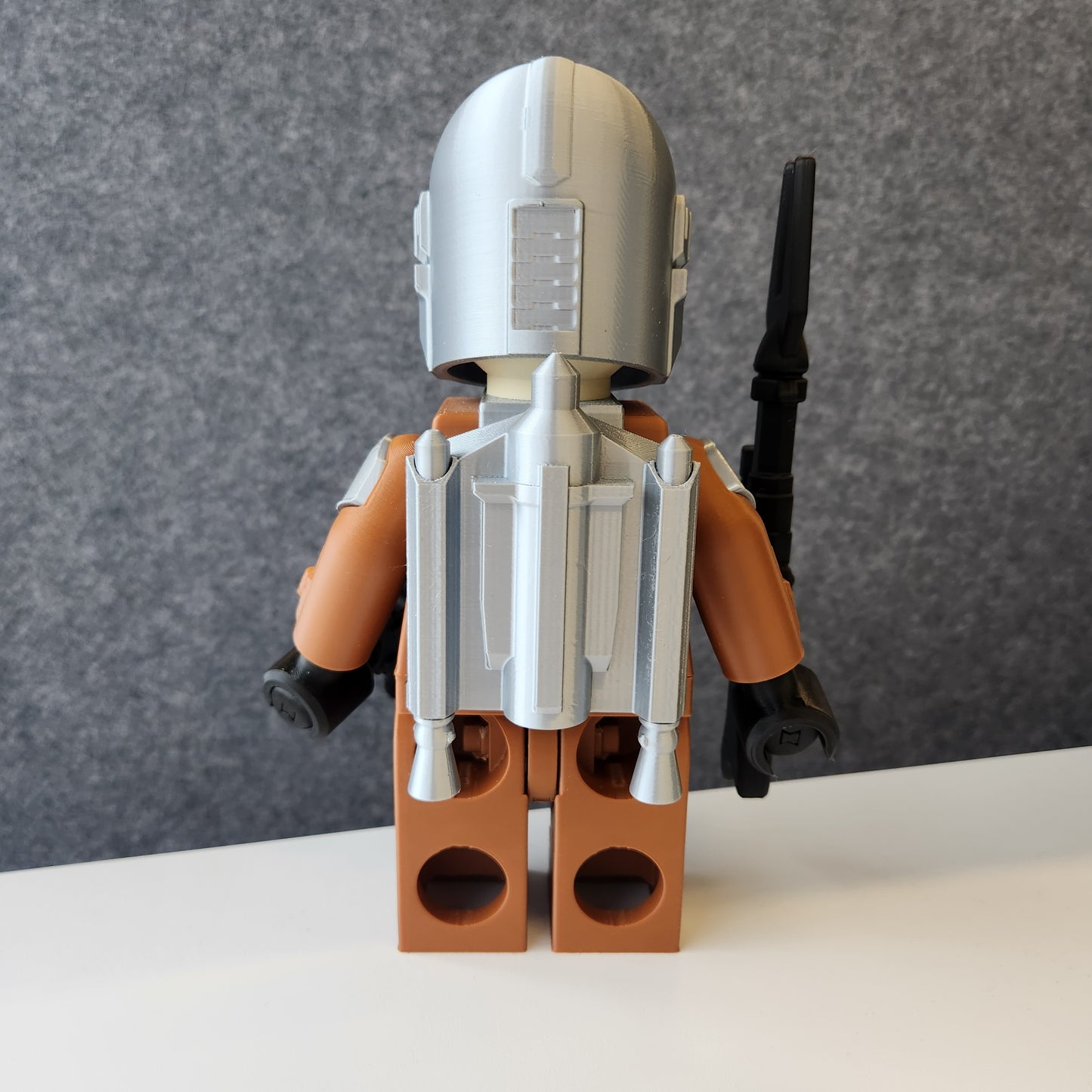 Big Bricks The Mandalorian | 3D Printed | Art Decor - 9in Tall