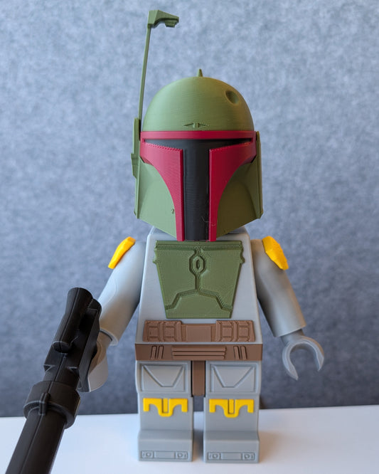 Big Bricks Boba Fett | 3D Printed | Art Decor - 9 in Tall