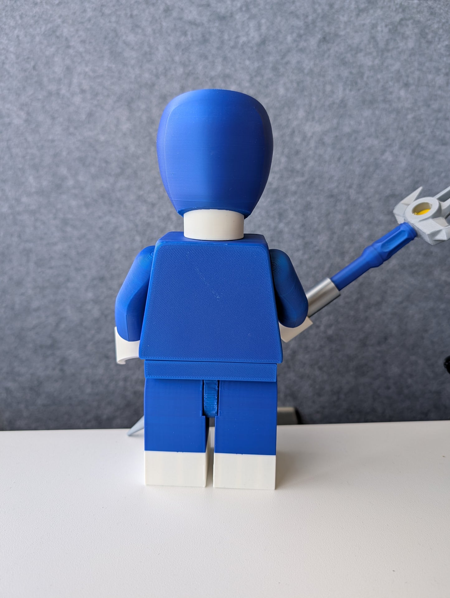 Big Bricks Blue Power Ranger | 3D Printed | Art Decor - 8.5in tall