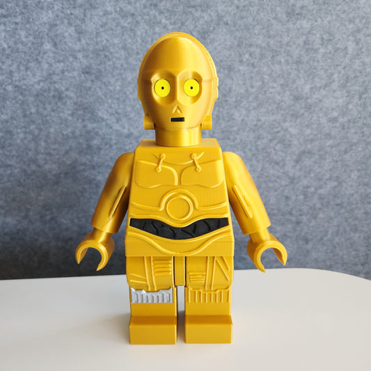 Big Bricks C-3PO | 3D Printed | Art Decor - 8.5in Tall