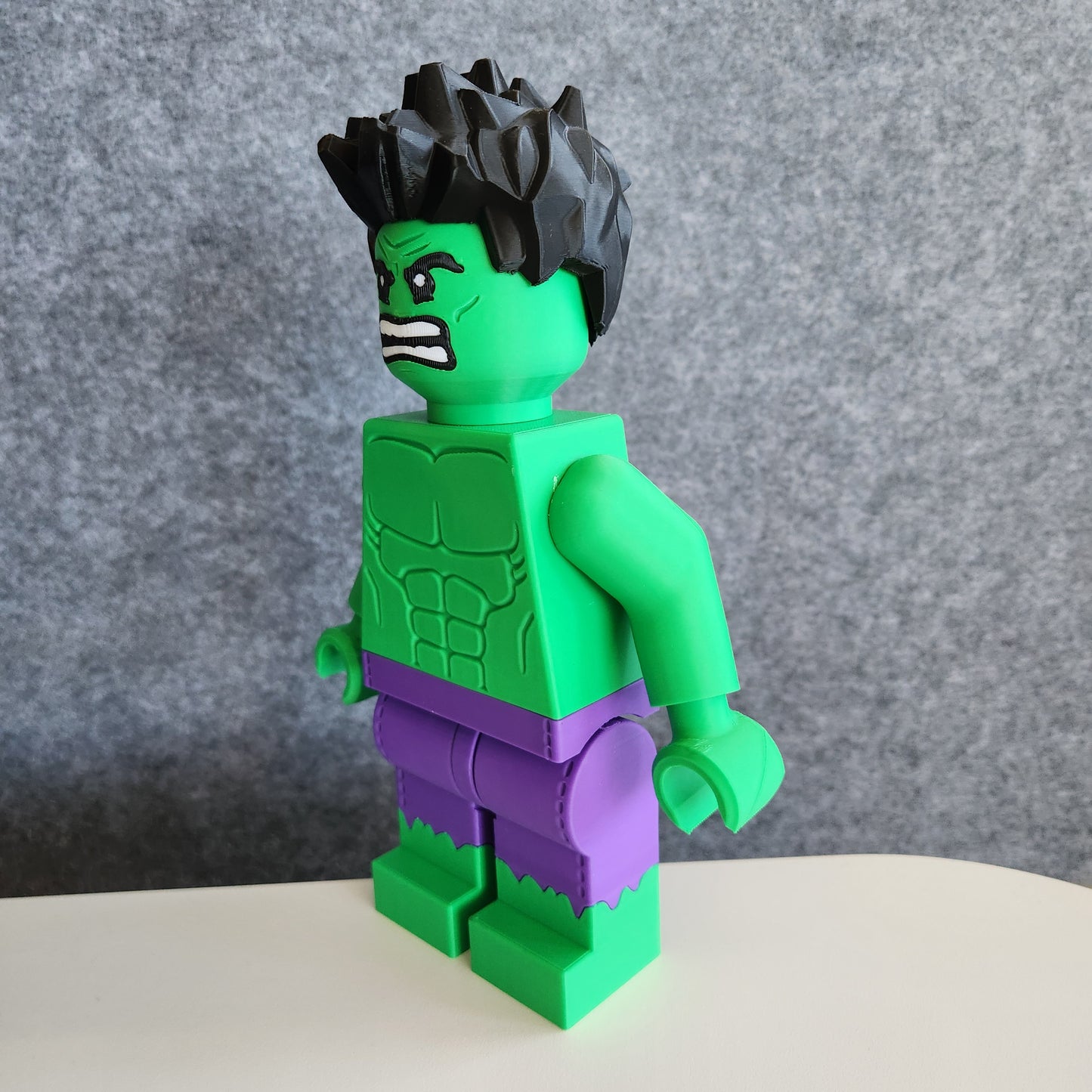 Big Bricks The Incredible Hulk | 3D Printed | Art Decor - 9in Tall
