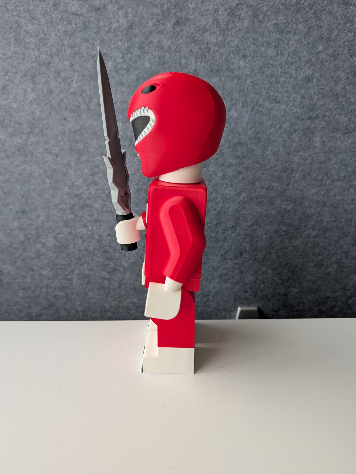 Big Bricks Red Power Ranger | 3D Printed | Art Decor - 8.5in tall ...