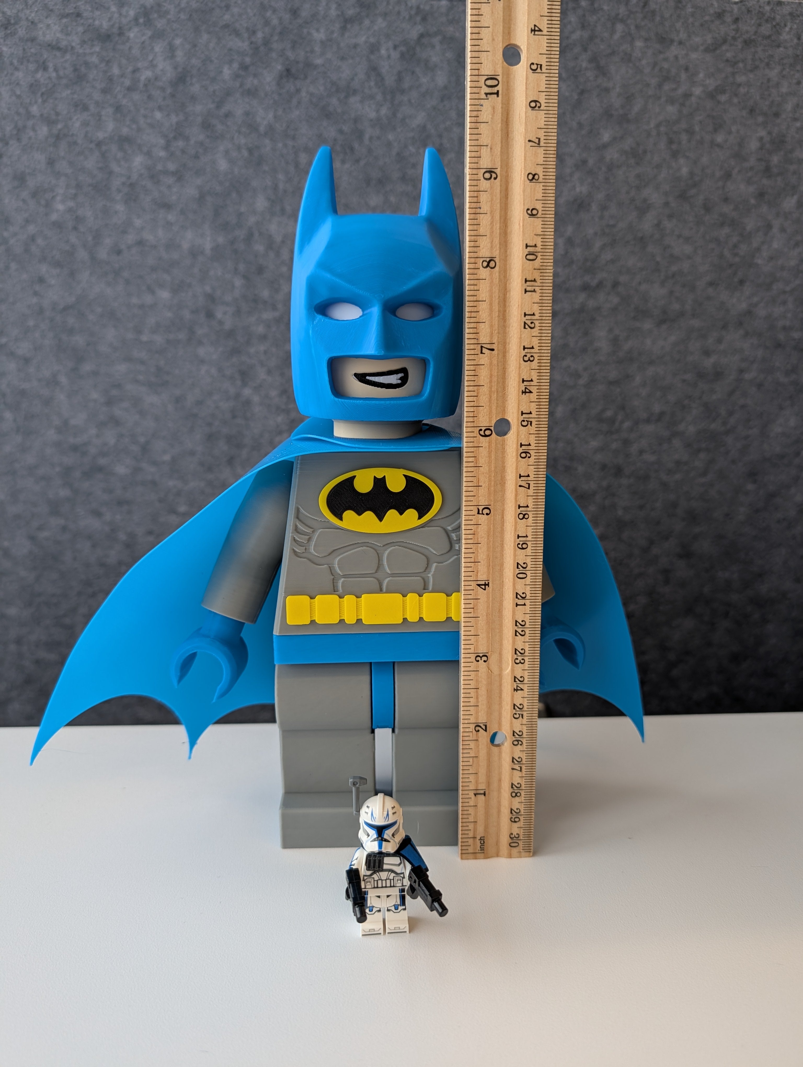 Big Bricks Classic Blue Batman - 3D Printed - Art Decor