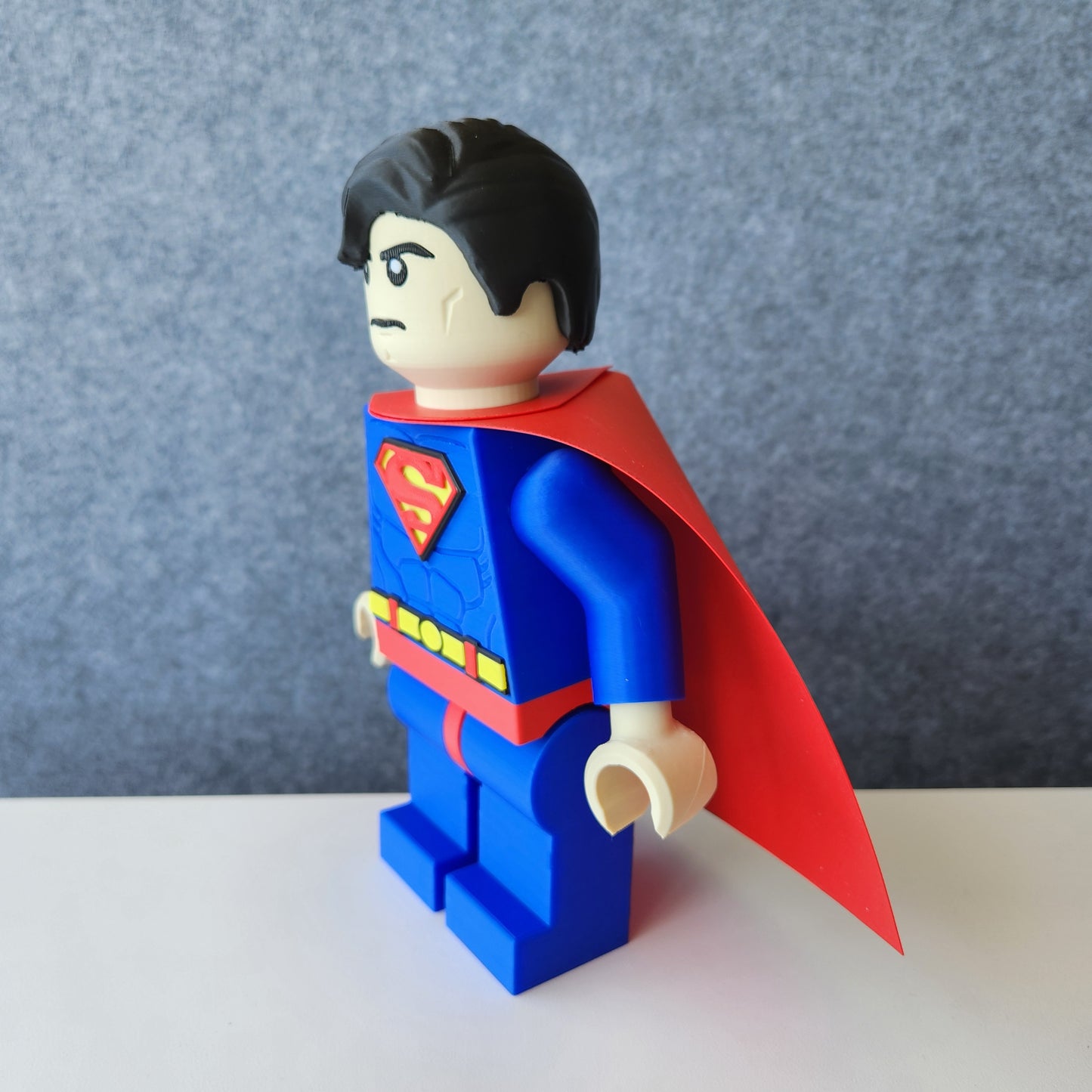 Big Bricks Superman| 3D Printed | Art Decor - 8.25in tall