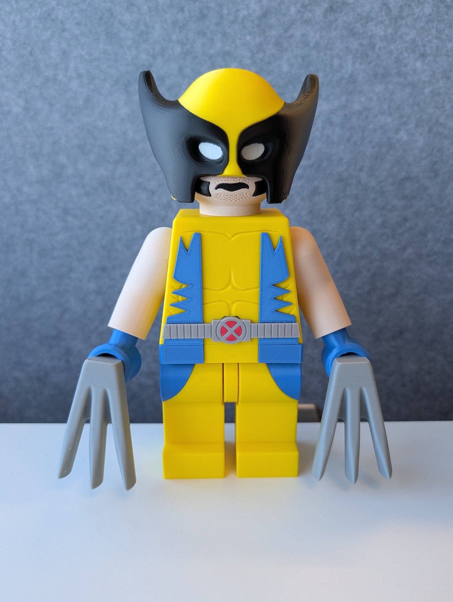 Big Bricks Wolverine | 3D Printed | Art Decor - 8.5in tall