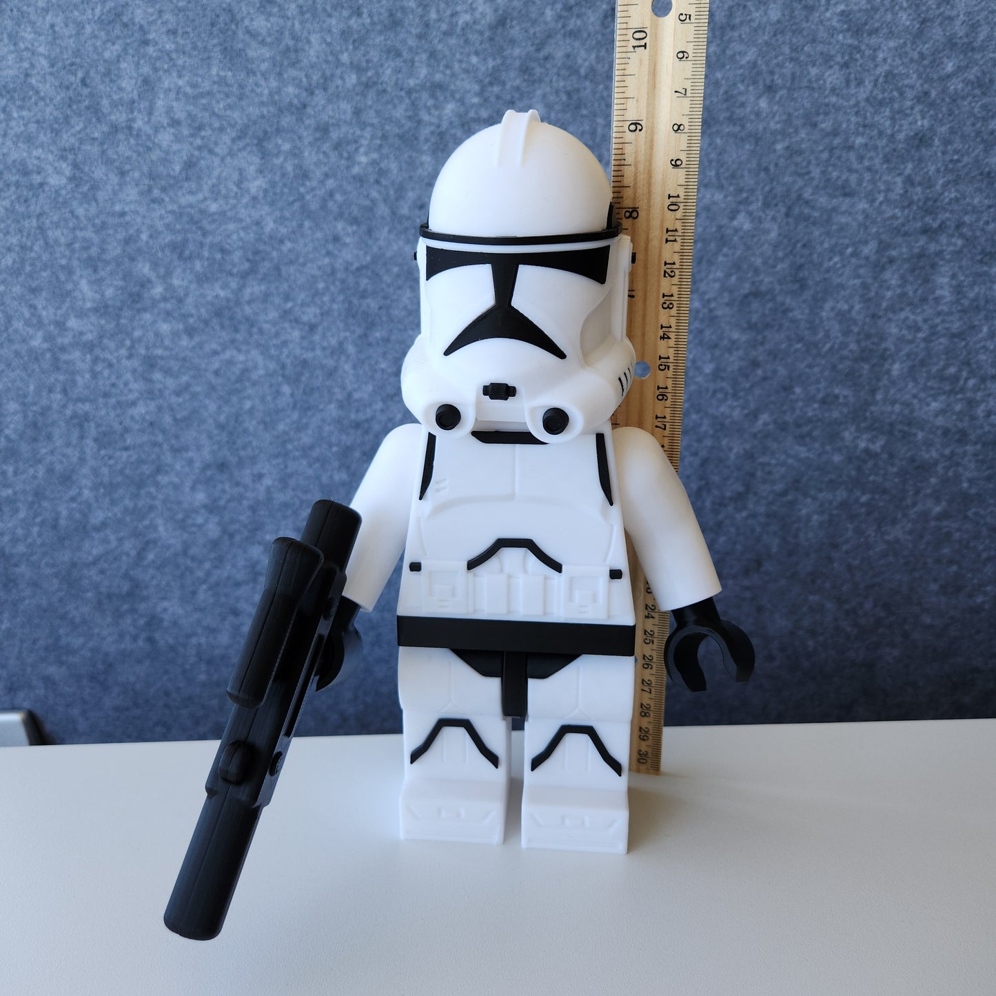 Big Bricks Clone Trooper Phase 2 | 3D Printed | Art Decor - 9in tall