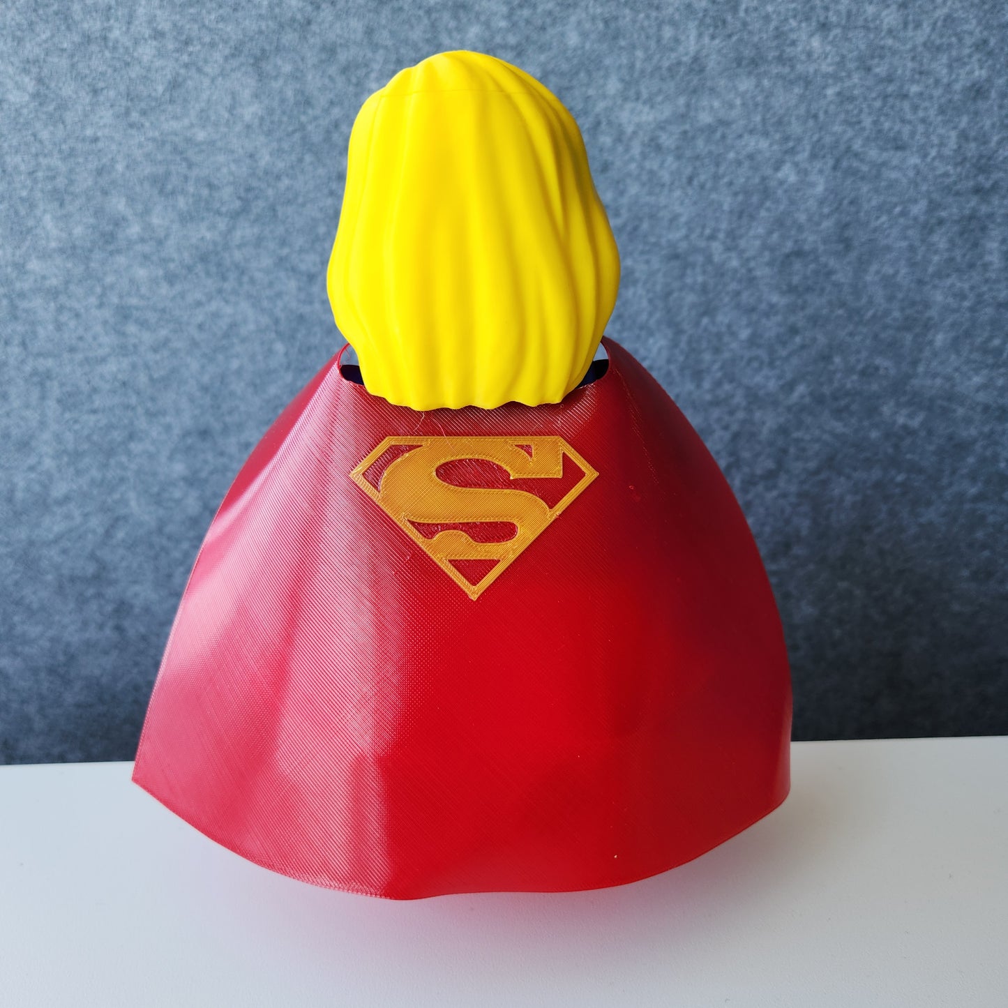Big Bricks Super Girl | 3D Printed | Art Decor - 8.5in tall
