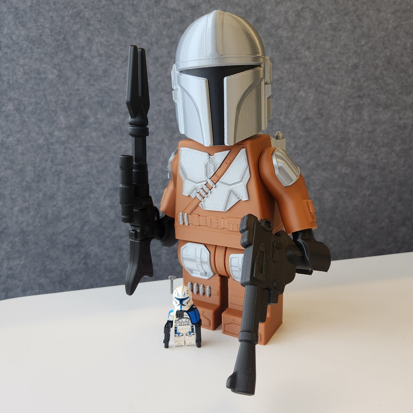 Big Bricks The Mandalorian | 3D Printed | Art Decor - 9in Tall