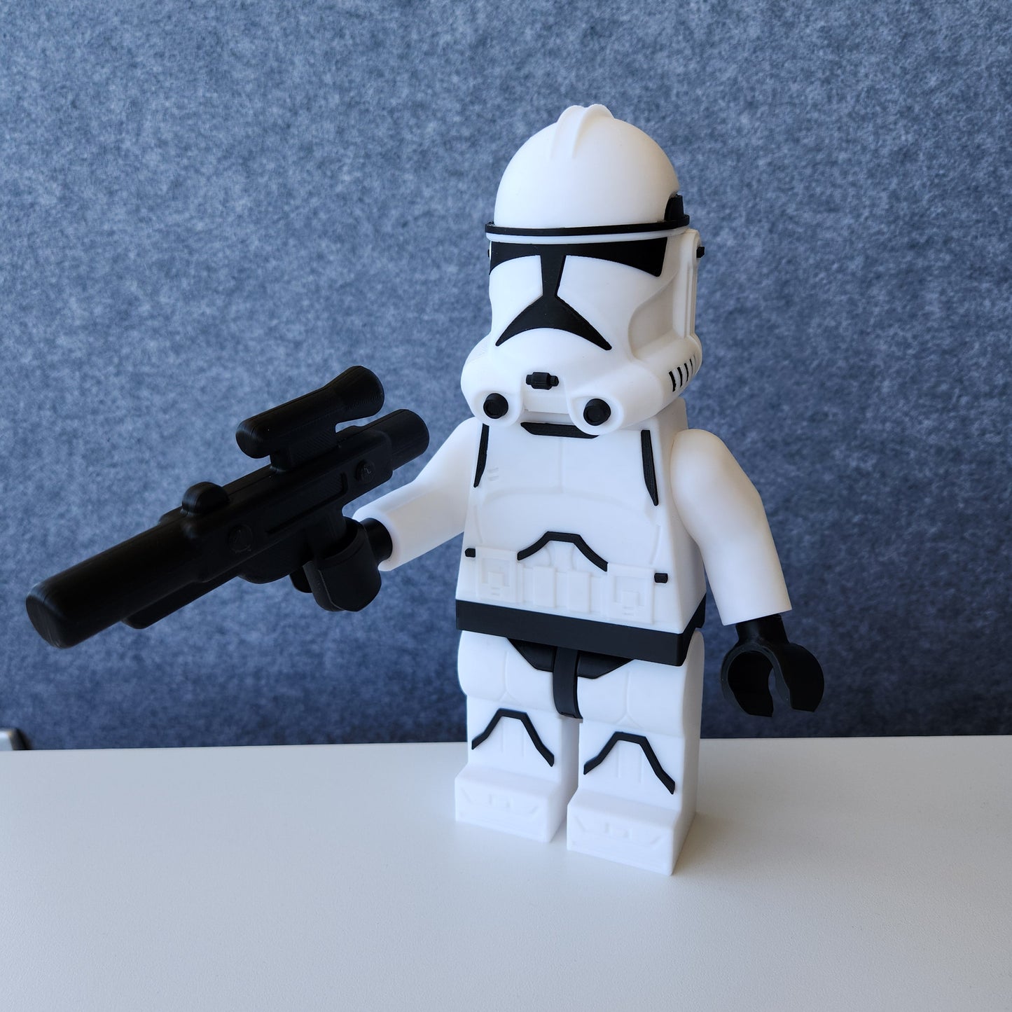 Big Bricks Clone Trooper Phase 2 | 3D Printed | Art Decor - 9in tall