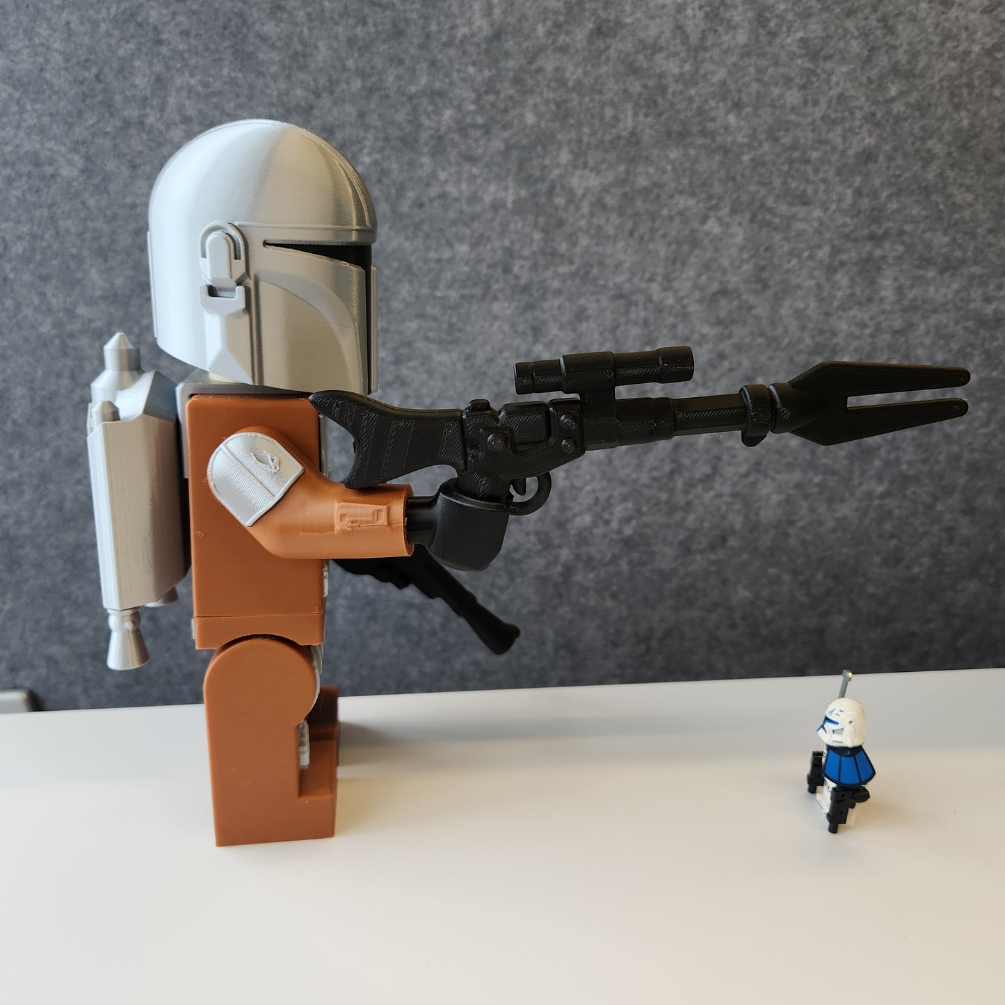 Big Bricks The Mandalorian | 3D Printed | Art Decor - 9in Tall