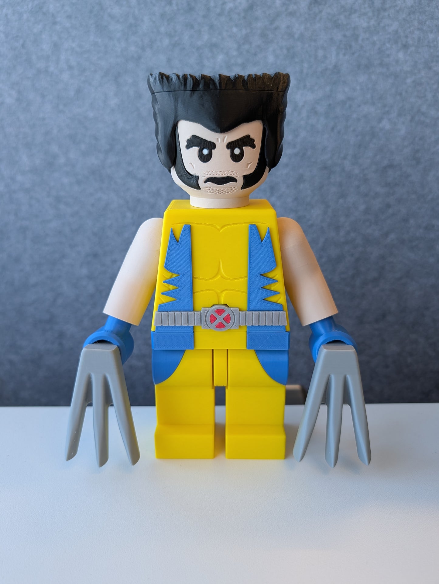 Big Bricks Wolverine | 3D Printed | Art Decor - 8.5in tall